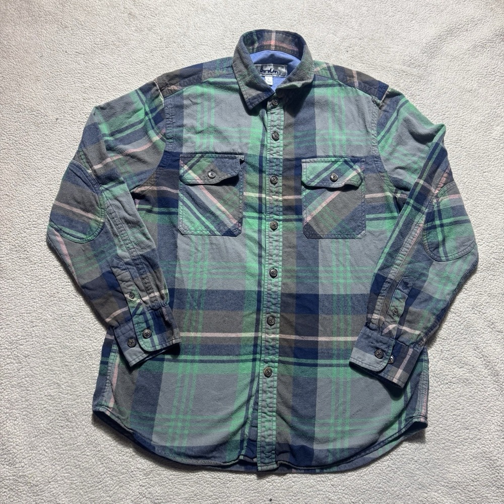 Boden Shirt Mens Large Button-Up Plaid Long Sleeve London Pockets‎ Collared Tee